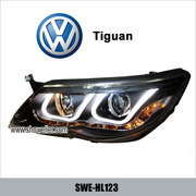 VW Tiguan Angel Eye LED Head Lamp front DRL Headlights Dayline Head Li