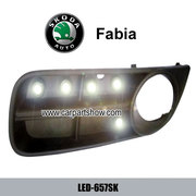 Skoda Fabia DRL LED Daytime Running Lights Car headlight parts Fog lam