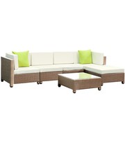 Brand New Wicker Rattan Outdoor Sofa Lounge Set Beige