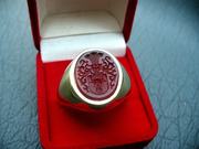 Custom man  Family CREST ring wax seal gold Rings Coat of arms