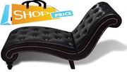 Chaise Lounge Sofa Chesterfield Brown Button Tufteds