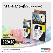 Uthara Print Australia - A4 Folded Z Leaflets (210 x 99 mm)