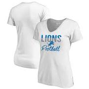 NFL Detroit Lions Women's White Plus Size Scoop Neck T-Shirt